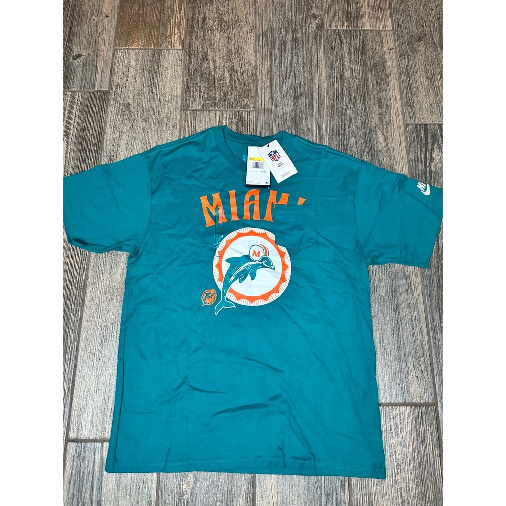 Nike Miami Dolphins‎ NFL Team Apparel T-Shirt Football Pocket Tee Size Small